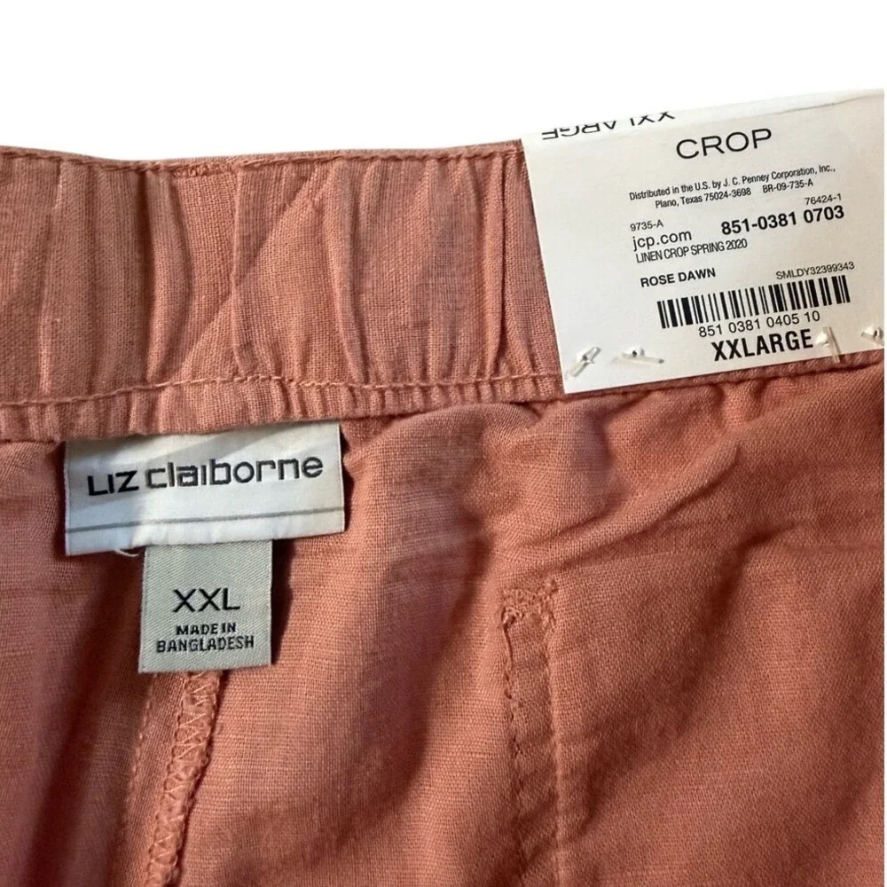 Liz‎ Claiborne Dusty Coral Tie-Waist Chino Capris women's size XXL
